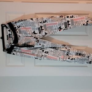 Newspaper print cargo pants